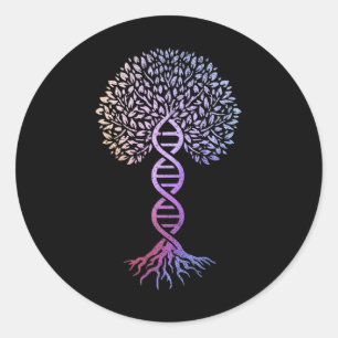 Adesivo Redondo Árvore da Vida Dna Science Genetics Earth Day