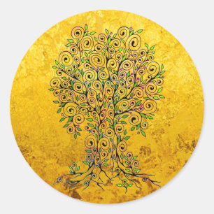 Adesivo Redondo Árvore da Vida - Espirais Saem Frutas 1