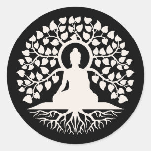 Adesivo Redondo Árvore da Vida Espiritual Arte Budista