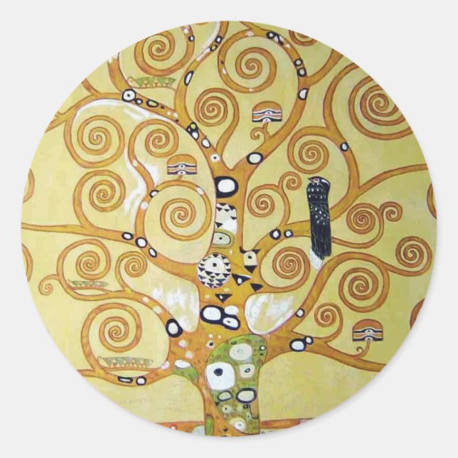 Adesivo Redondo ÁRVORE DA VIDA - Klimt (Frente)