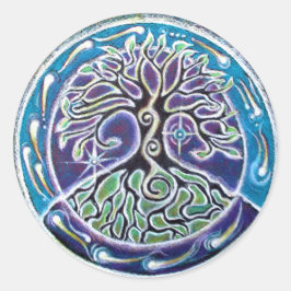Adesivo Redondo Árvore da vida - mandala doente