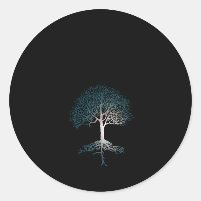 Adesivo Redondo Árvore da Vida Noite Silenciosa (Frente)