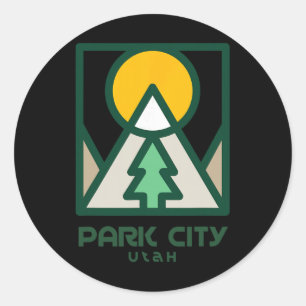 Adesivo Redondo Árvore das Montanhas Park City Utah
