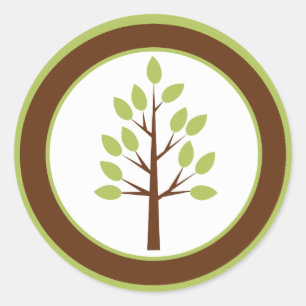 Adesivo Redondo Árvore de Amigos da Madeira de Florestas de 6 - 3"