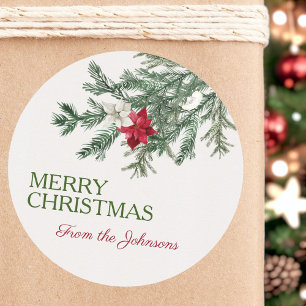 Adesivo Redondo Árvore de Cores de Água para Adicionar Nome de N