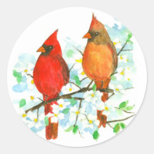 Árvore de Dogwood de Aves Cardinais Masculinas