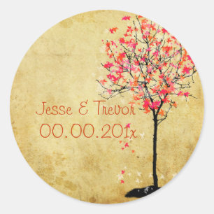 Adesivo Redondo Árvore de mapeamento de safra do PixDezines/rosa