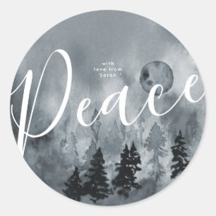 Adesivo Redondo Árvore de Marinho de Neve de Natal Round Stick