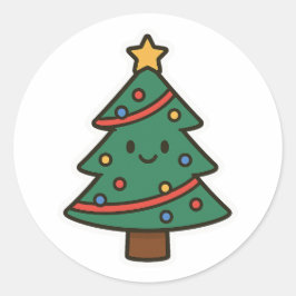 Adesivo Redondo Árvore de Natal