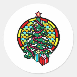 Adesivo Redondo Árvore de Natal