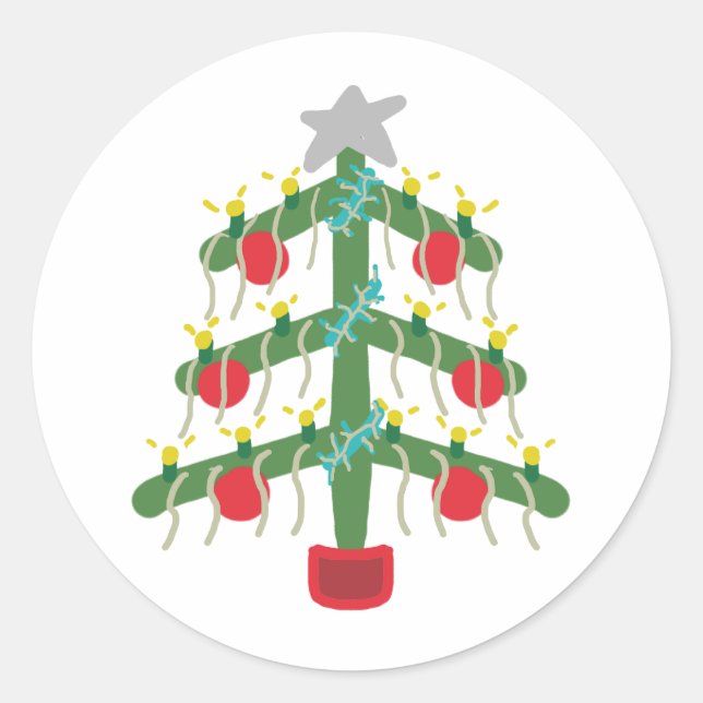 Adesivo Redondo Árvore de Natal (Frente)
