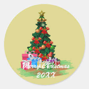 Adesivo Redondo Árvore de Natal