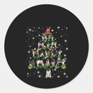 Adesivo Redondo Árvore De Natal Akita Coberta Por Flashli