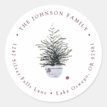 Árvore de Natal Aquarela Boho Chic Endereço de Dev