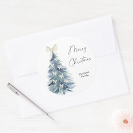 Adesivo Redondo Árvore de Natal aquarela moderna