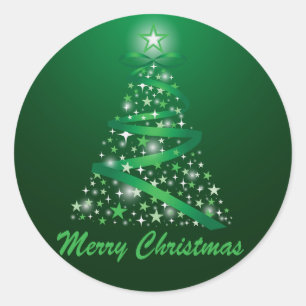 Adesivo Redondo Árvore de Natal Brilhante