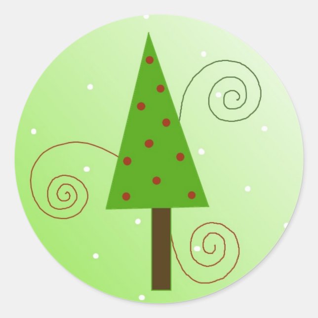 Adesivo Redondo Árvore de Natal Caprichosa (Frente)