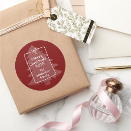 Adesivo Redondo Árvore de Natal Caprichosa de Burgundy