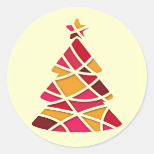 Adesivo Redondo Árvore de Natal com arte moderna elegante
