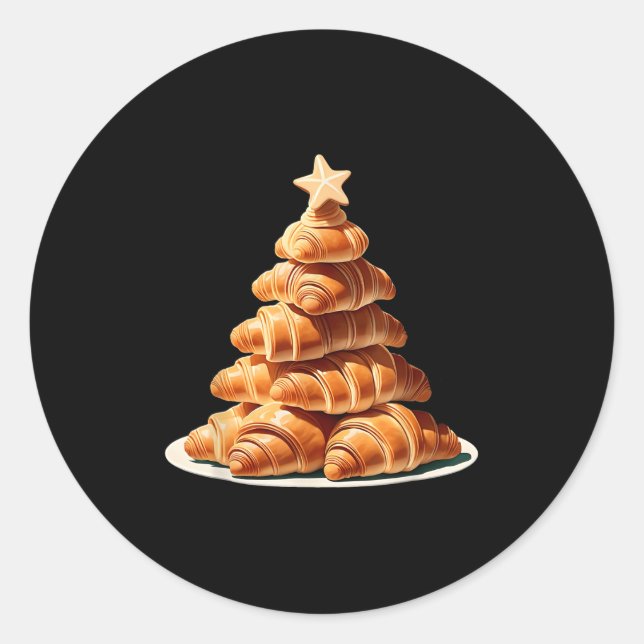 Adesivo Redondo Árvore de Natal Croissant (Frente)