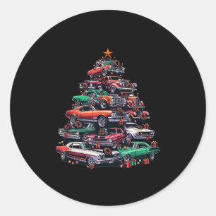 Adesivo Redondo Árvore De Natal Da Loucura Do Carro, Músculo De Ca