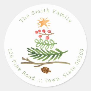 Adesivo Redondo Árvore de Natal da Wessler de inverno