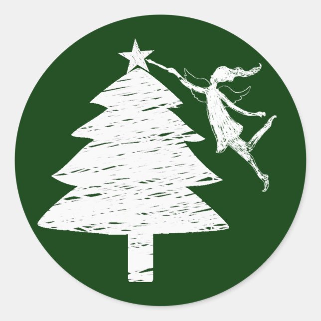 Adesivo Redondo Árvore de Natal de Art Fairy (Frente)