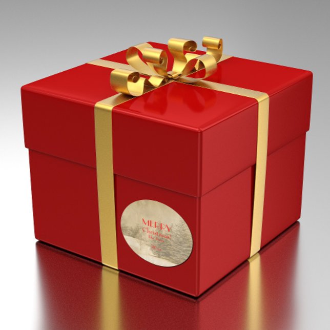 Adesivo Redondo Árvore de Natal de Foto Retroativa (Criador carregado)