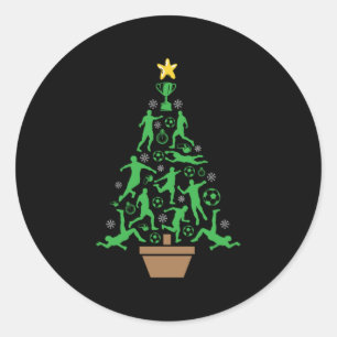 Adesivo Redondo Árvore de Natal de Futebol masculino
