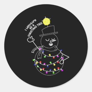 Adesivo Redondo Árvore de Natal de Neve