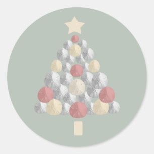 Adesivo Redondo Árvore de Natal do dólar de areia (verde)