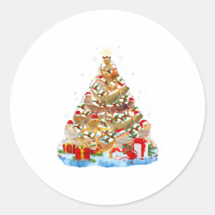 Adesivo Redondo Árvore de Natal do Dragão Engraçado