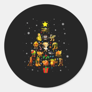 Adesivo Redondo Árvore de Natal do Meme de Brainrot Italiano Brain