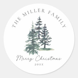 Adesivo Redondo Árvore de Natal Elegante | Pinheiro