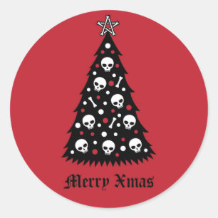 Adesivo Redondo Árvore de Natal Escuro