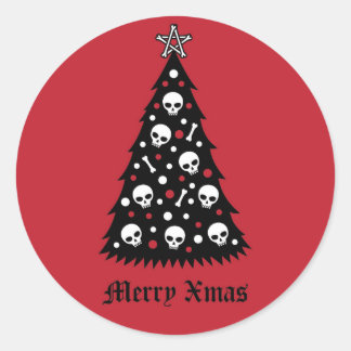 Adesivo Redondo Árvore de Natal Escuro