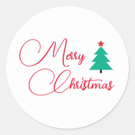 Adesivo Redondo Árvore de Natal Feliz