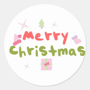 Adesivo Redondo Árvore de Natal Groovy Letras Balão