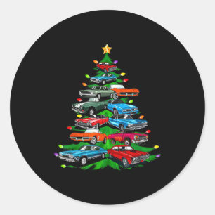 Adesivo Redondo Árvore de Natal Loucura de Carros -clic Muscle E H