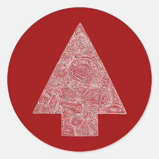 Adesivo Redondo Árvore de Natal Moderna