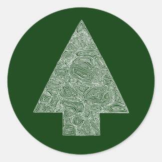 Adesivo Redondo Árvore de Natal Moderna
