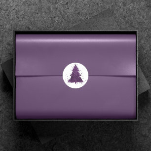 Adesivo Redondo Árvore de Natal Moody Plum Roxo Profundo