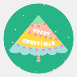 Adesivo Redondo Árvore de Natal Personalizada