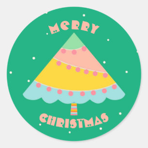 Adesivo Redondo Árvore de Natal Personalizada