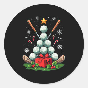 Adesivo Redondo Árvore de Natal Santa Hat Xmas da Bola de Golfe En