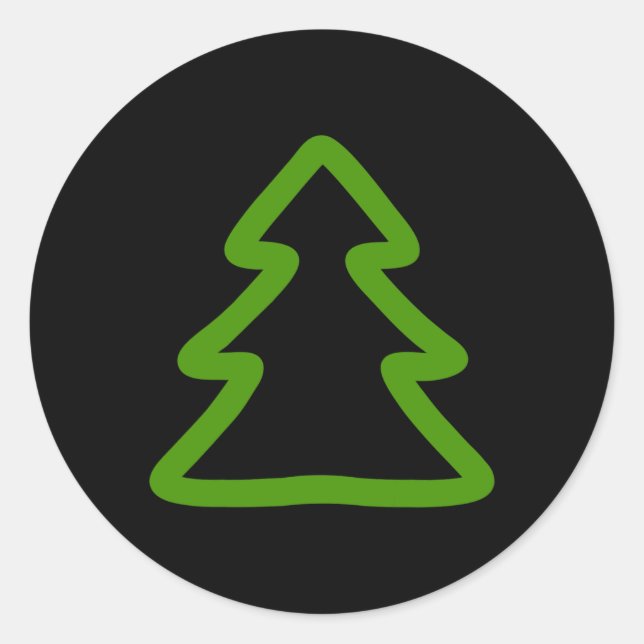 Adesivo Redondo Árvore de Natal Simples (Frente)