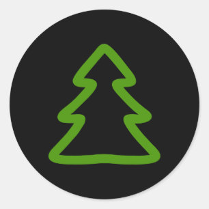 Adesivo Redondo Árvore de Natal Simples