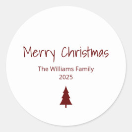 Adesivo Redondo Árvore de Natal Simples da Família Moderna