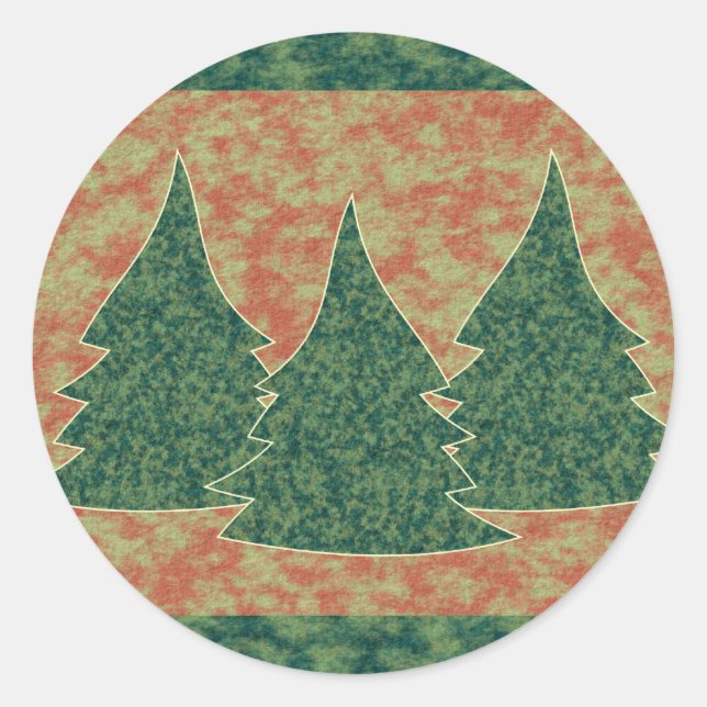 Adesivo Redondo Árvore de Natal Verde (Frente)