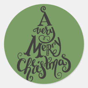 Adesivo Redondo Árvore de Natal Verde Férias NATAL FELIZ